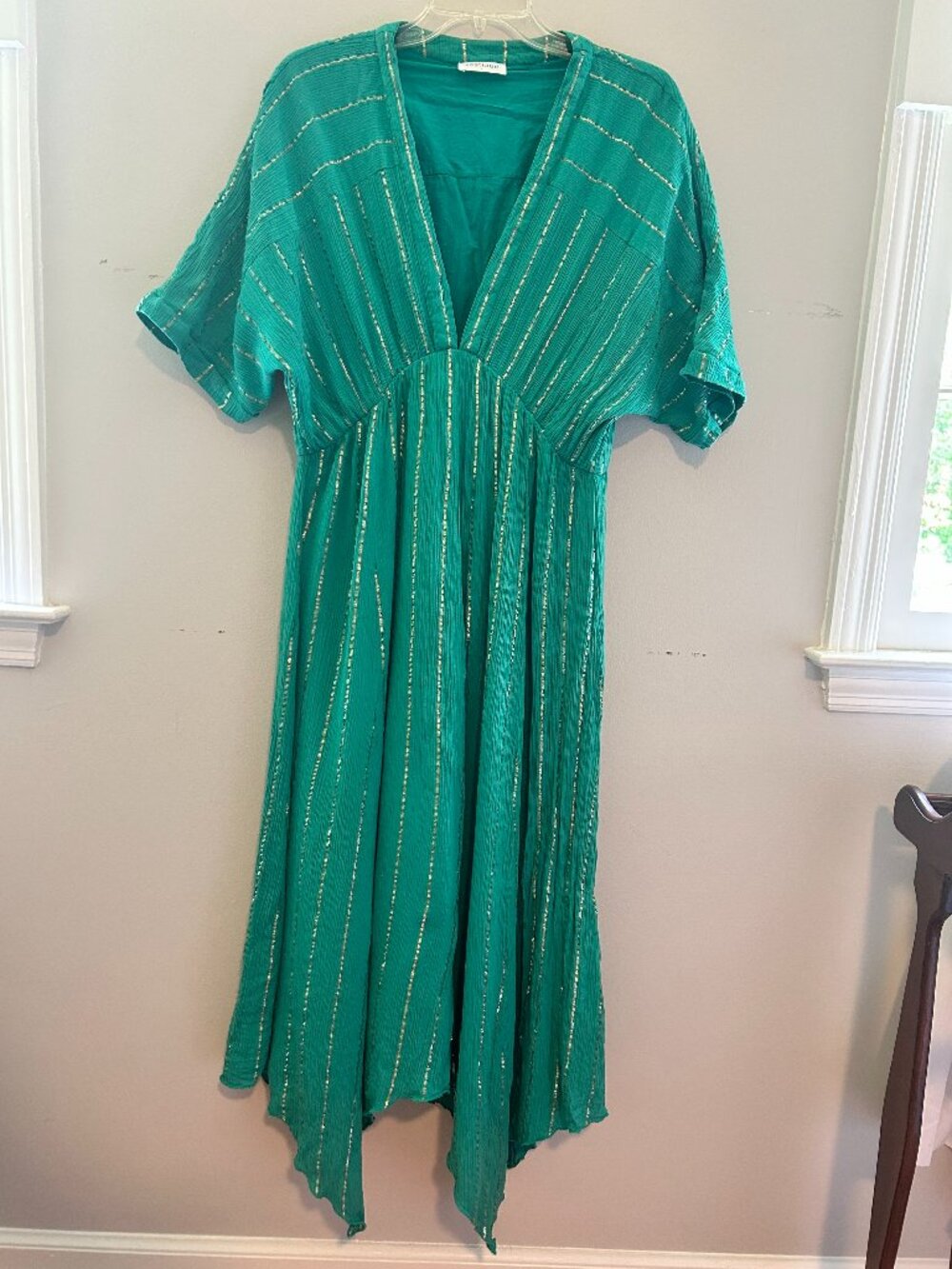 Vestique Green Kimono Boho Dress